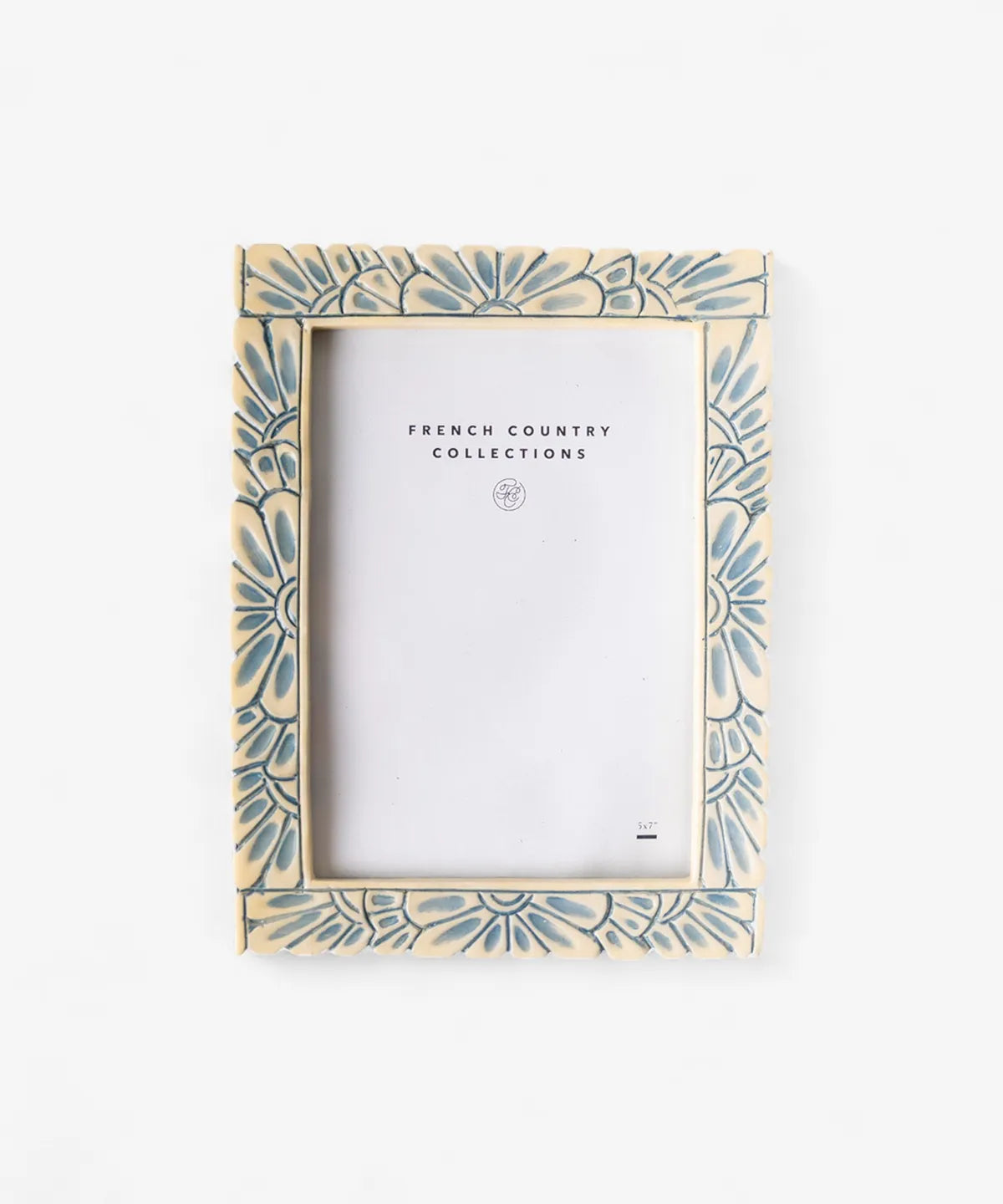 Elena mosaic photo frame 5x7 in blue and cream