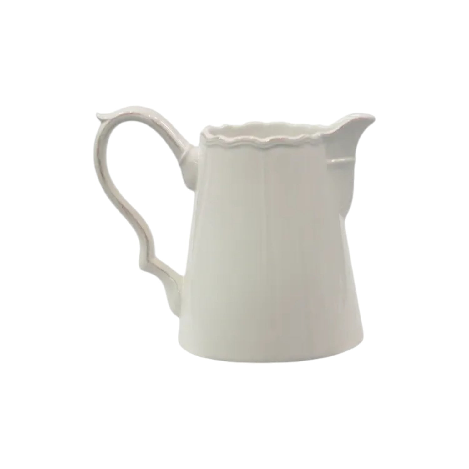 Elise Pitcher White 18cm dolomite jug on table