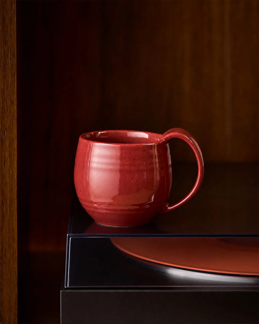 Red Embrace coffee mug for everyday tea and coffee.