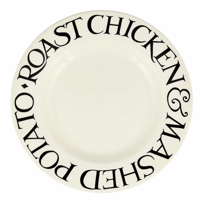 Black Toast Roast Chicken 10 1/2" Plate