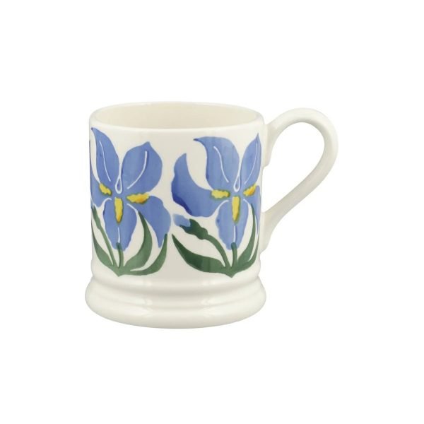 Handmade English earthenware mug with floral print