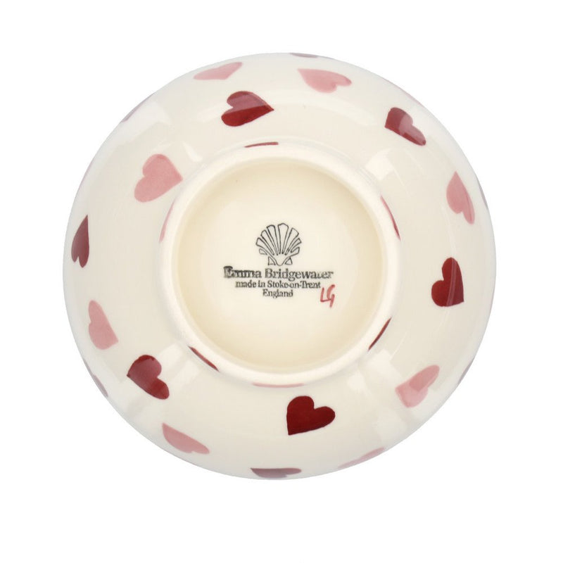 Pink hearts English earthenware French bowl