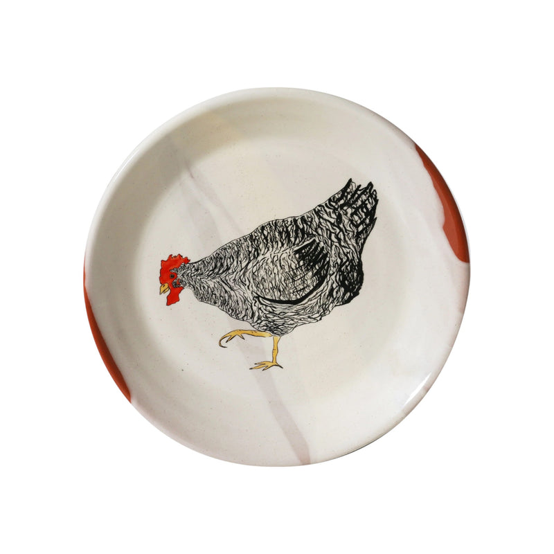 Emogens Chicken Mabel Plate 17cm – stoneware with chicken design