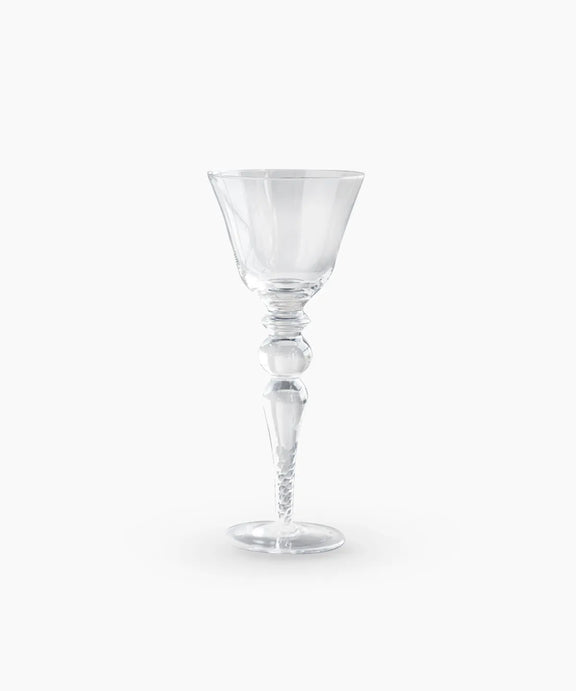 Single Emperor Wine Goblet in clear glass with tall elegant stem