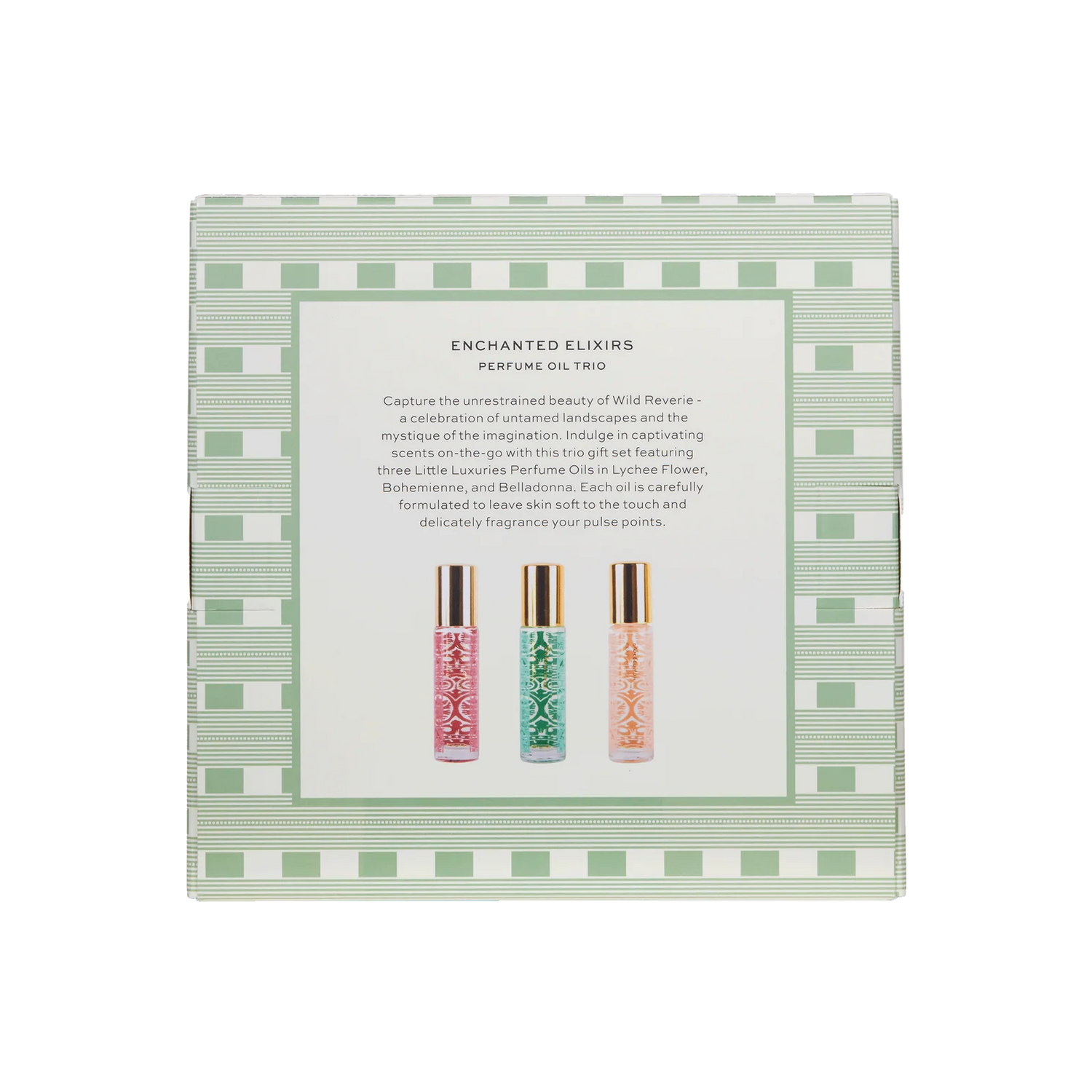 Australian-made Enchanted Elixirs Trio gift set with three travel-size perfume oils