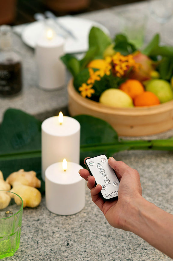 Uyuni lighting candle remote silver design