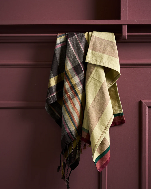 Everly set of two rustic kitchen tea towels.
