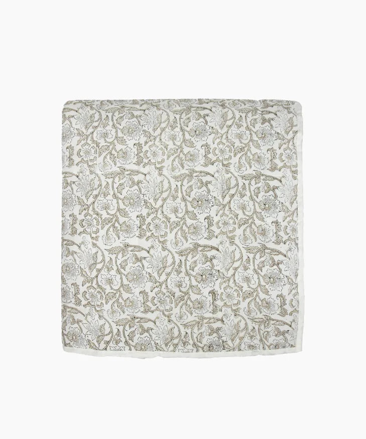 Neutral linen-cotton Athena coverlet adding texture to bedroom décor