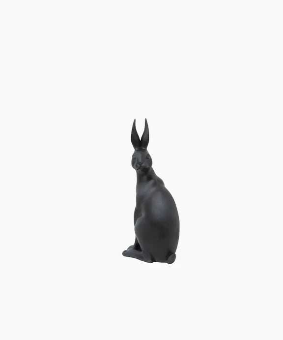 Black Resin Rabbit Harold the Hare Turning Black – My Country Escape