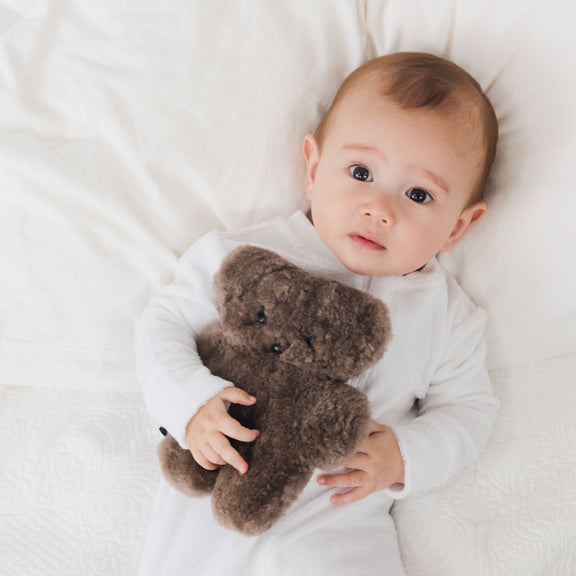 FLATOUTbear Baby Chocolate small cuddly toy CE tested