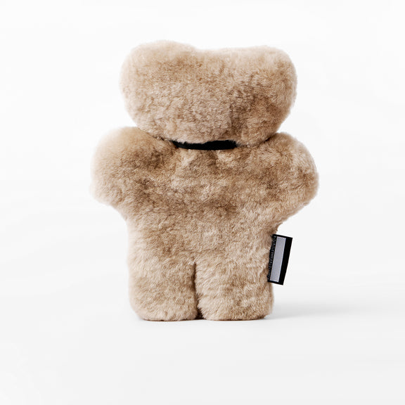 Natural Australian sheepskin teddy bear gift - view from behind