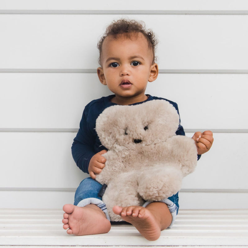 FLATOUTbear Latte flat cuddly toy - child's gift.