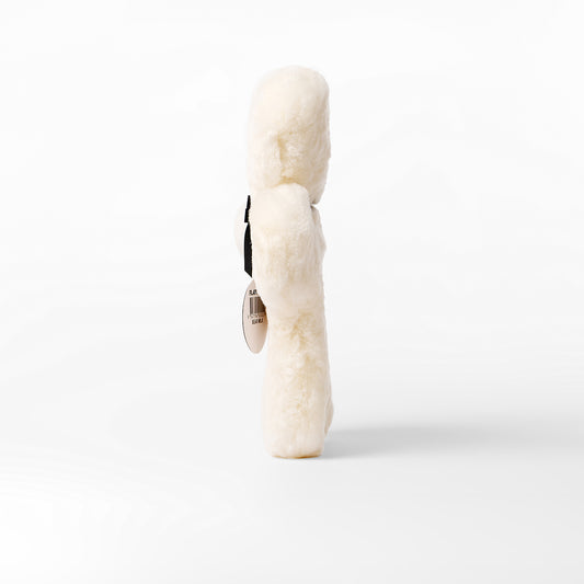 Soft sheepskin baby comforter flat teddy bear Milk colour