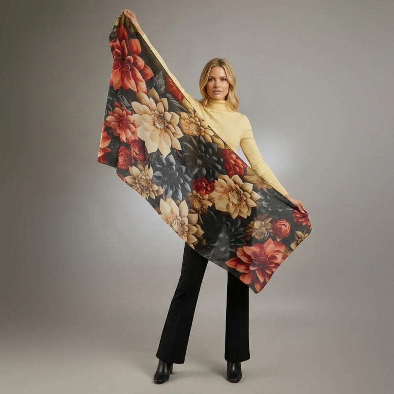 luxury floral winter scarf australia