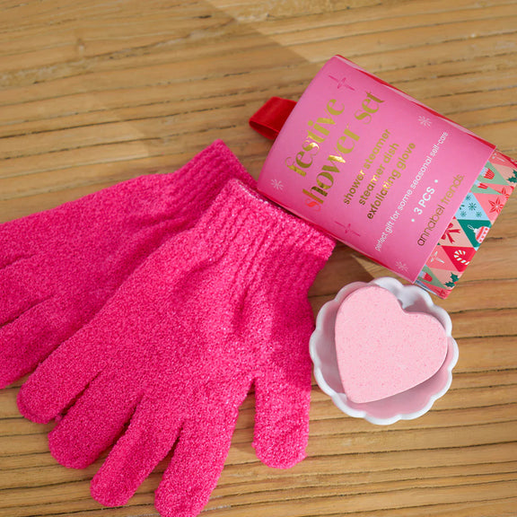 3pc shower gift set with ginger cranberry scent – holiday pamper pack