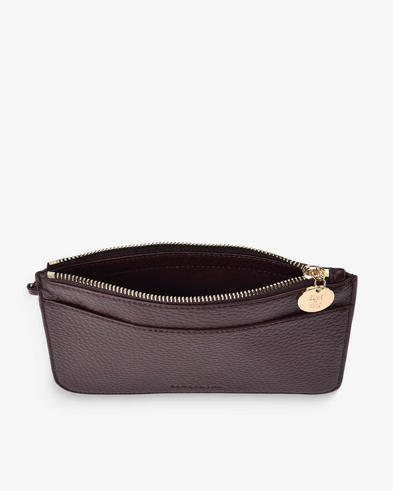 Slim Wine handbag and travel organiser pouch by Elms+King.