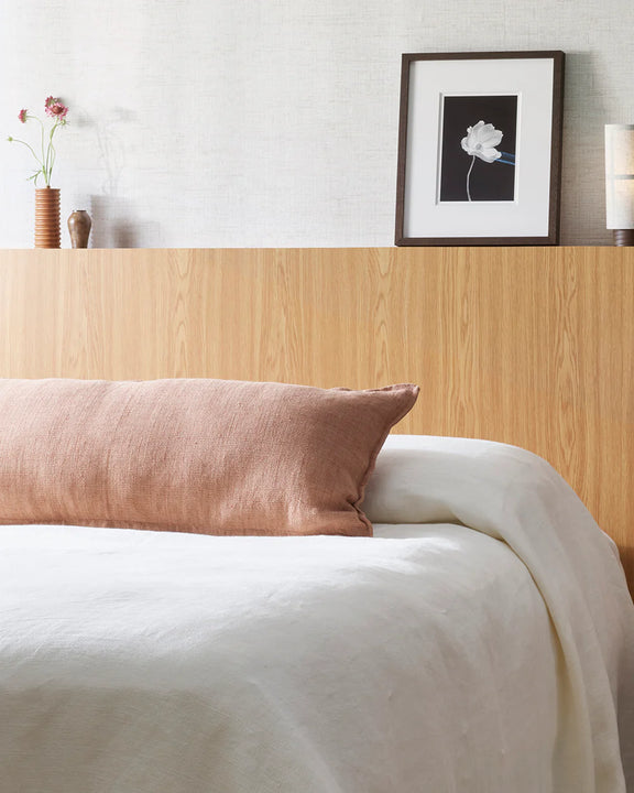 Textured clay tone bedroom lumbar cushion