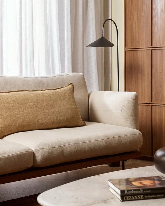 long linen cushion textured weave australia