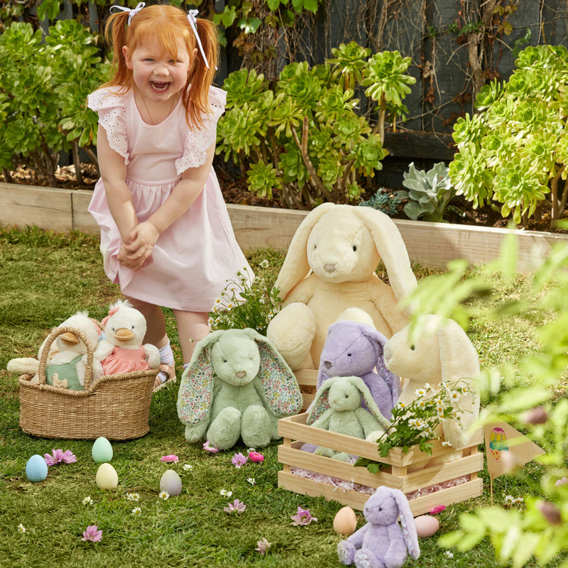 jiggle and giggle floral mint bunny plush toy