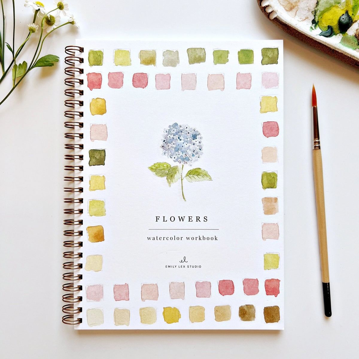 Floral watercolour painting workbook