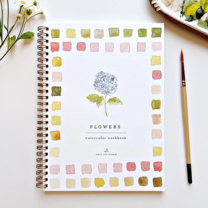 Floral watercolour painting workbook