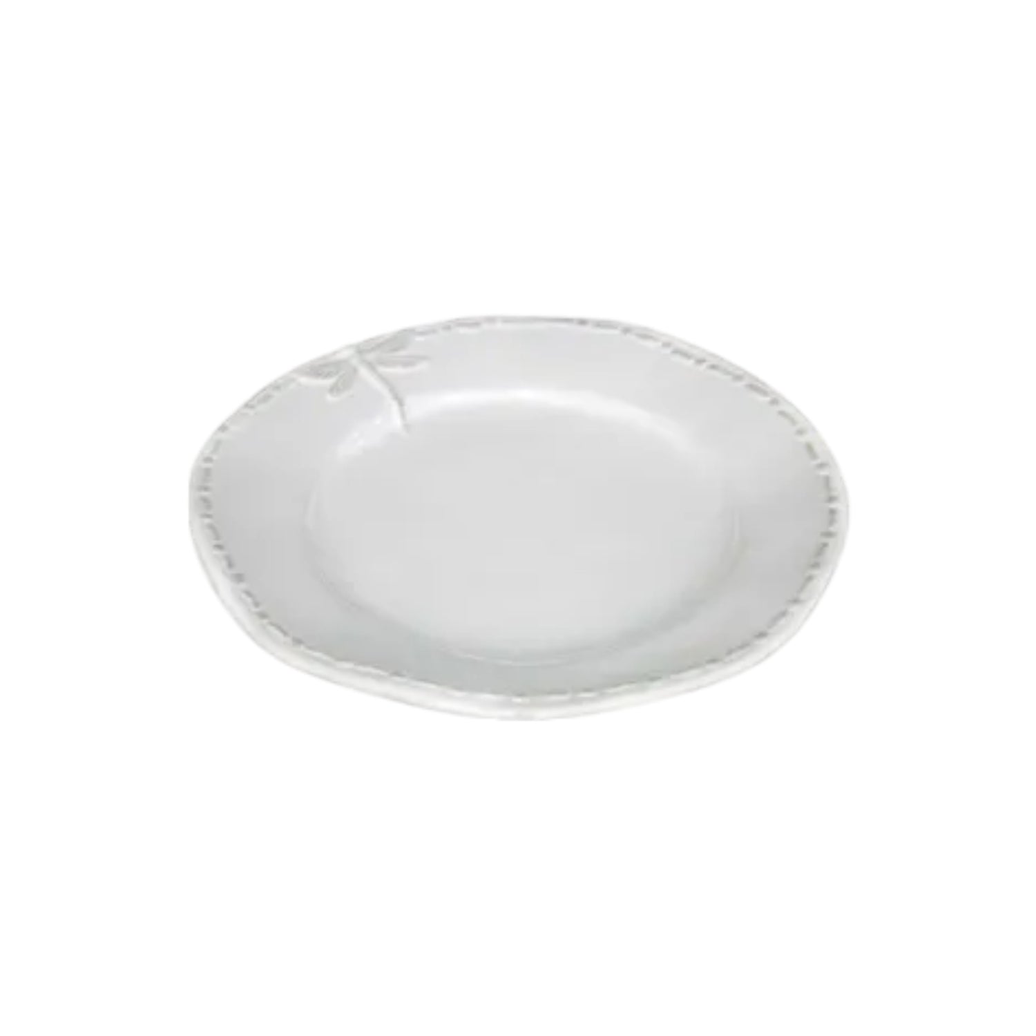 French Country Dragonfly Stoneware White Side Plate – glazed 22cm ceramic
