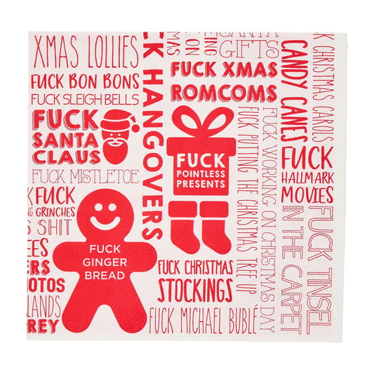 Red rude Christmas napkins for parties and stocking fillers