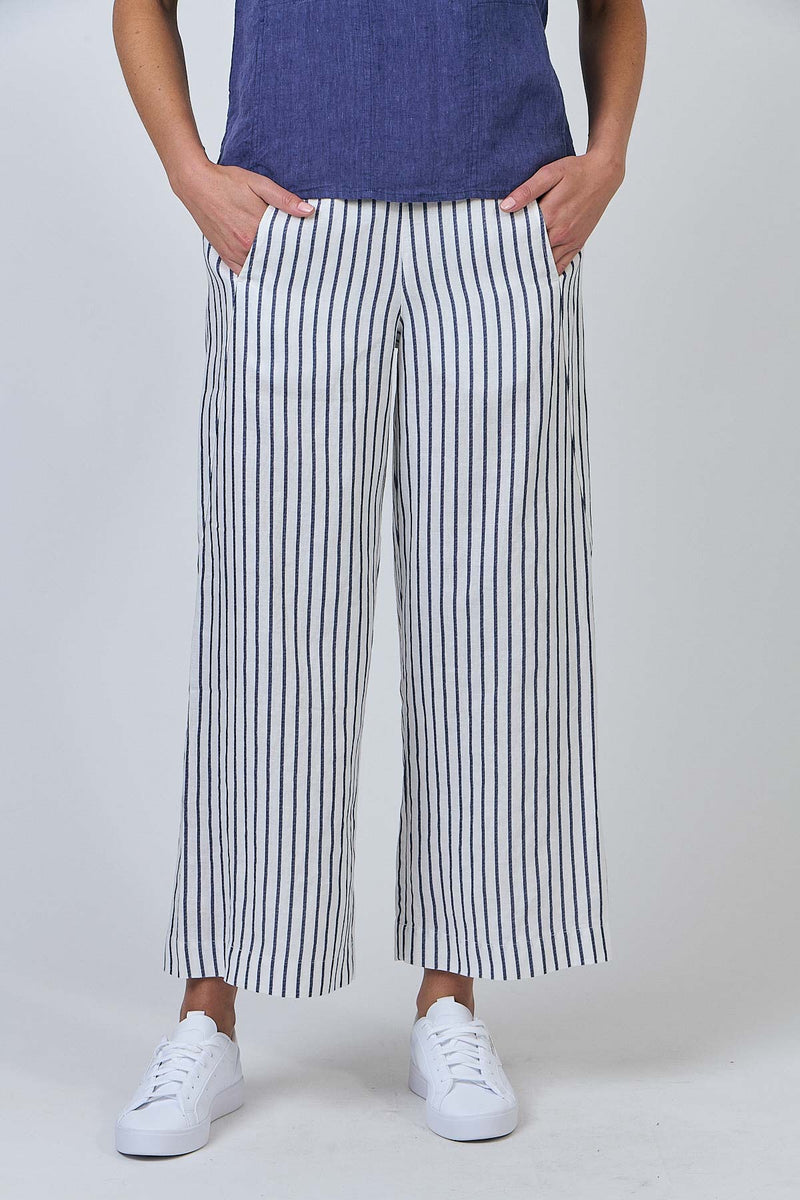 Wide Leg Pant Blueberry Stripe
