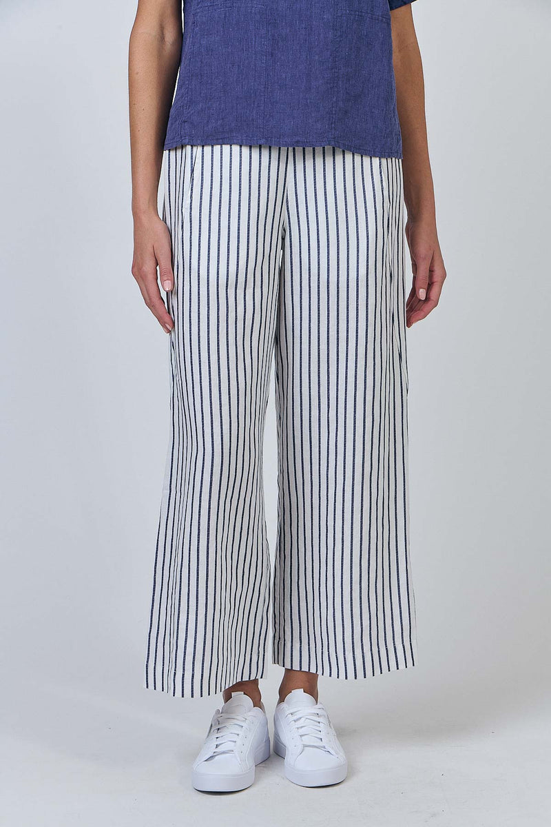 Wide Leg Pant Blueberry Stripe