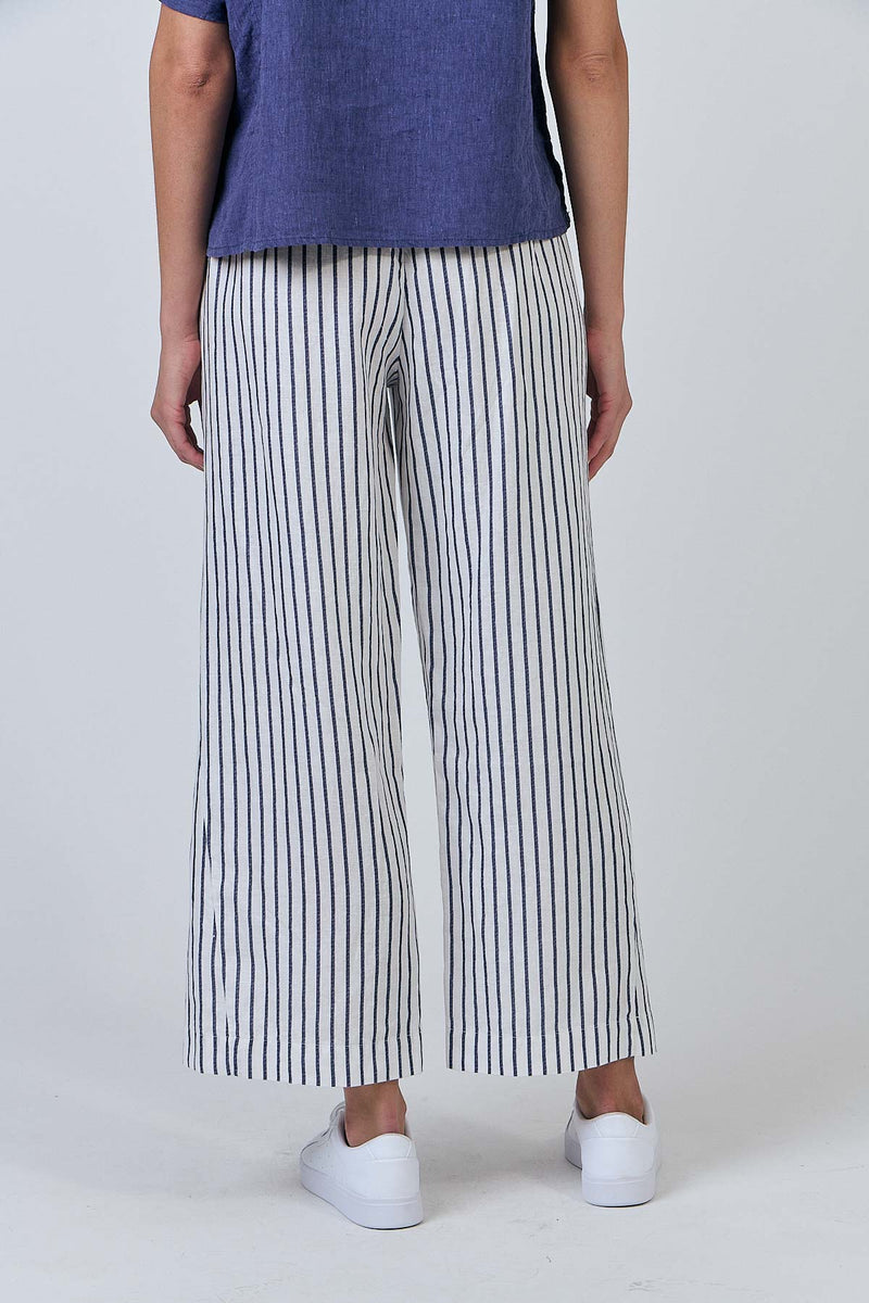 Wide Leg Pant Blueberry Stripe