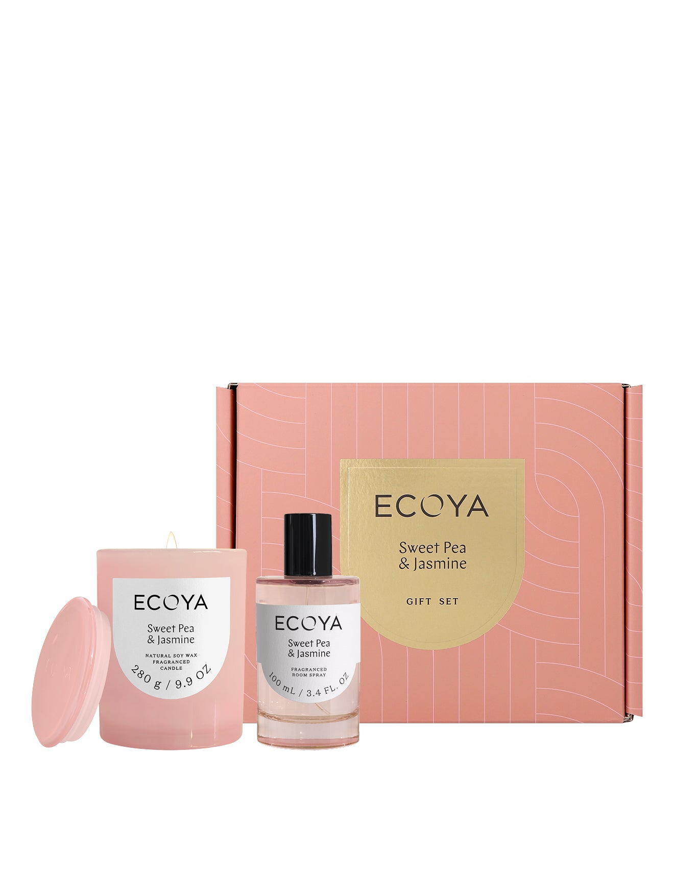 Sweet Pean & Jasmine Gift set - Ecoya candle and rooom spray