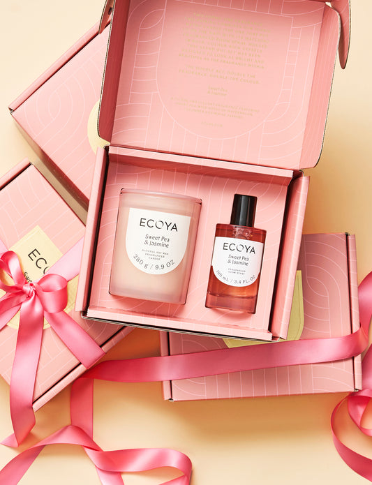 Mother's day gift or gift for women - Ecoya Sweet Pea and Jasmine Candle and Room Spray