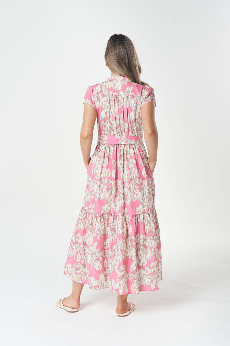 Goondiwindi Cotton pink floral cap sleeve women's dress