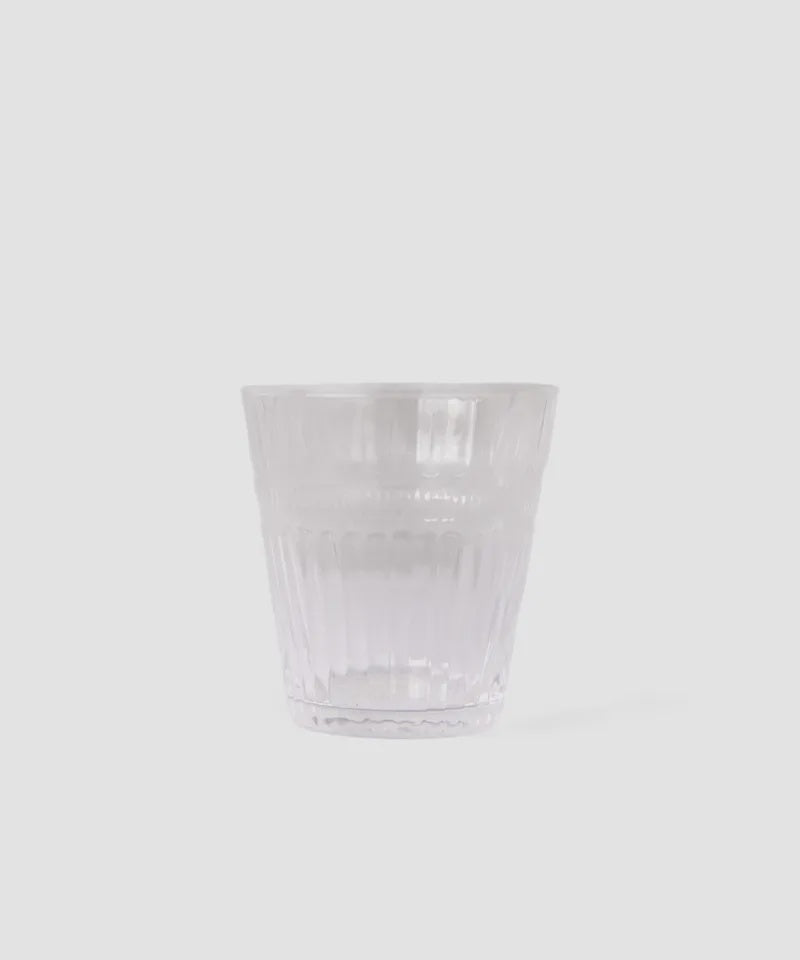 Glow tumbler olive green pressed glass with vintage style