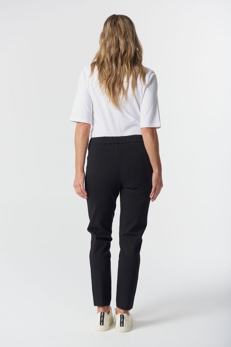 Goondiwindi Cotton black stretch ponte work pants.