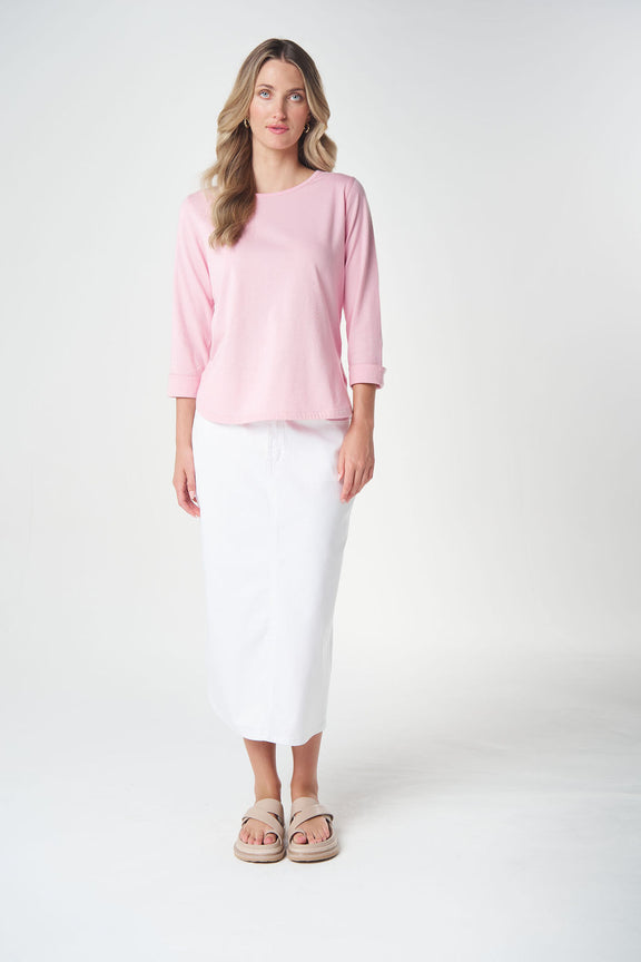 Goondiwindi Cotton Classic 3/4 Sleeve Tee in Pink