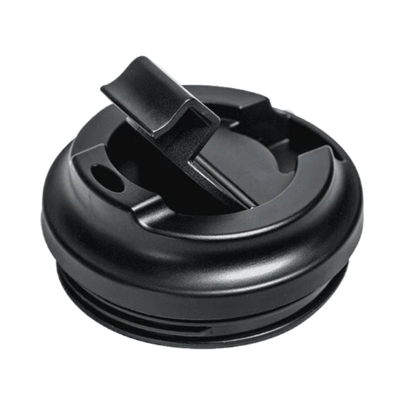 Reusable insulated coffee cup in coal designed for hot and cold drinks with a travel-friendly lid.