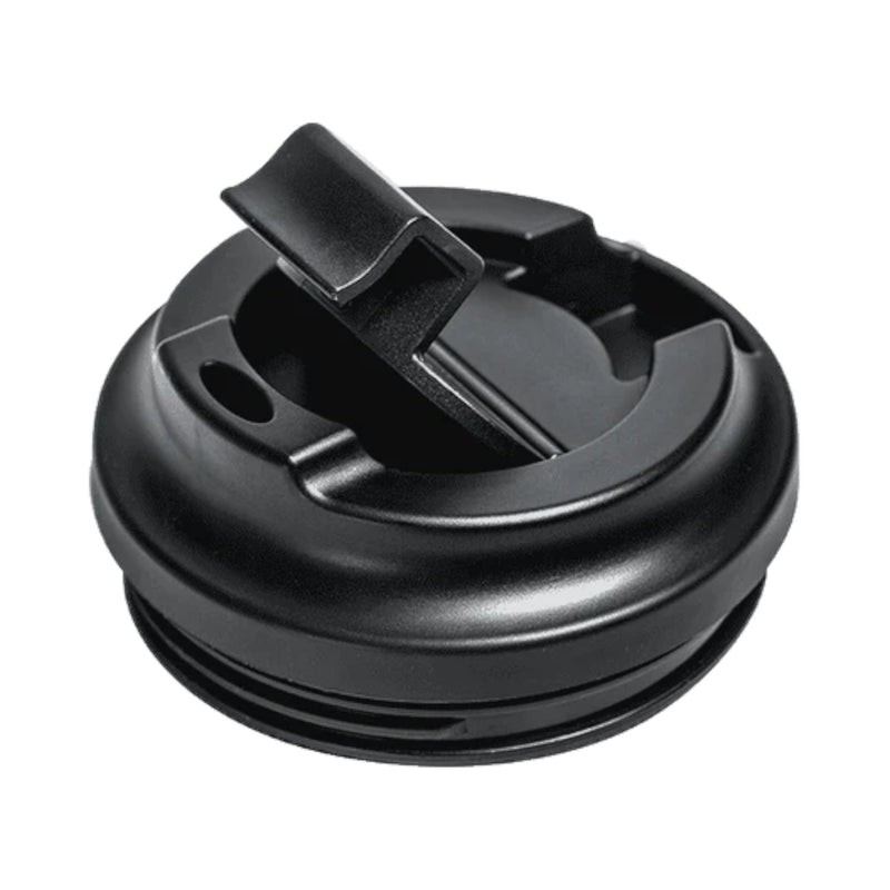 Reusable insulated coffee cup in coal designed for hot and cold drinks with a travel-friendly lid.