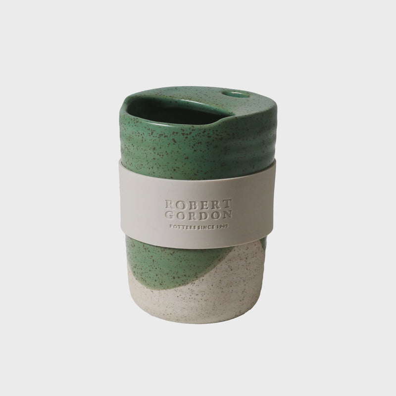 Green 350ml stoneware travel mug with silicone wrap – The Wanderer Collection