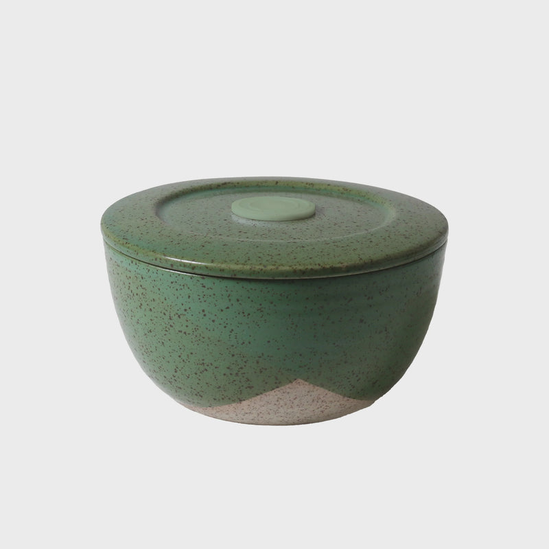 Reusable stoneware lunch and storage bowls – 360ml green set
