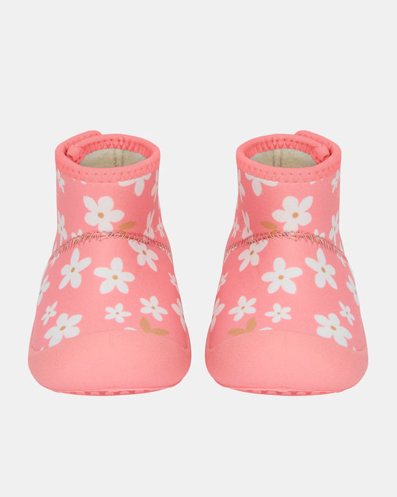 toshi baby gumbooties pink floral neoprene