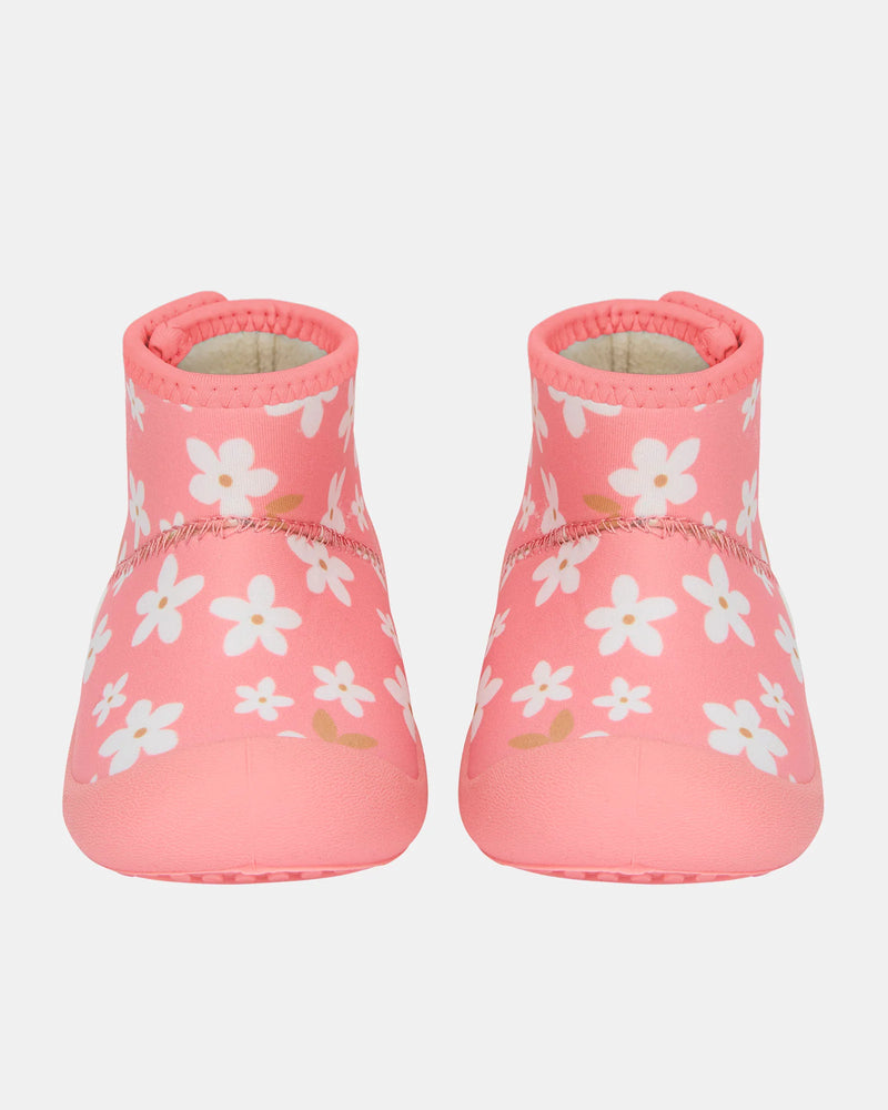 toshi baby gumbooties pink floral neoprene