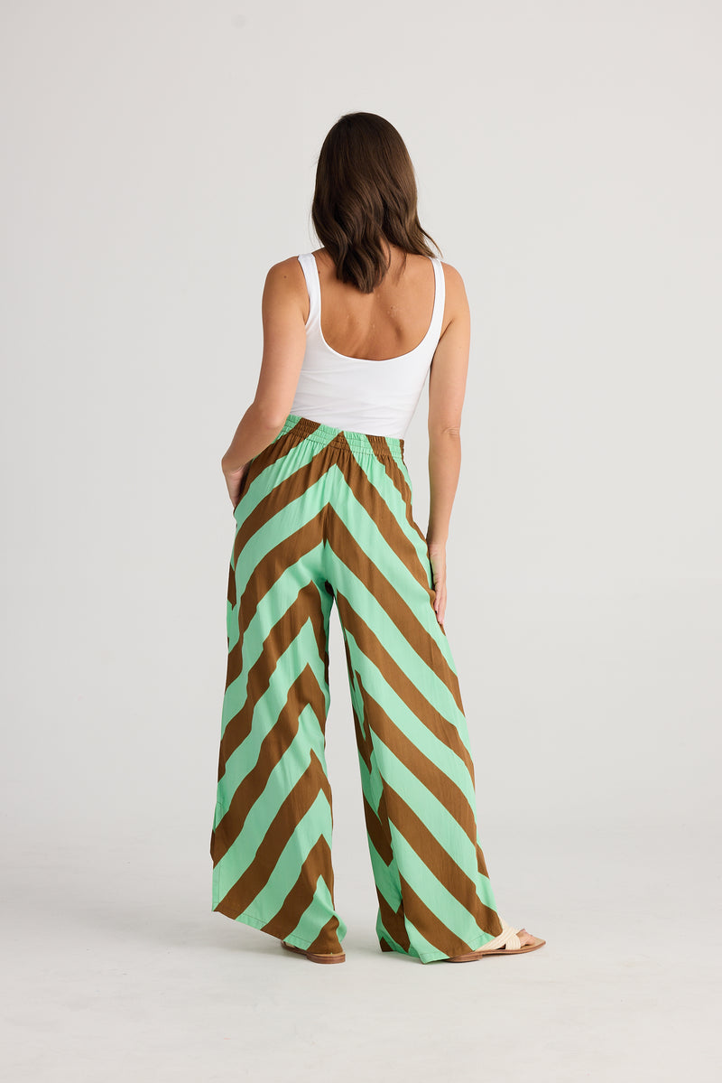 Fly Away Pant Choc Mint Chevron