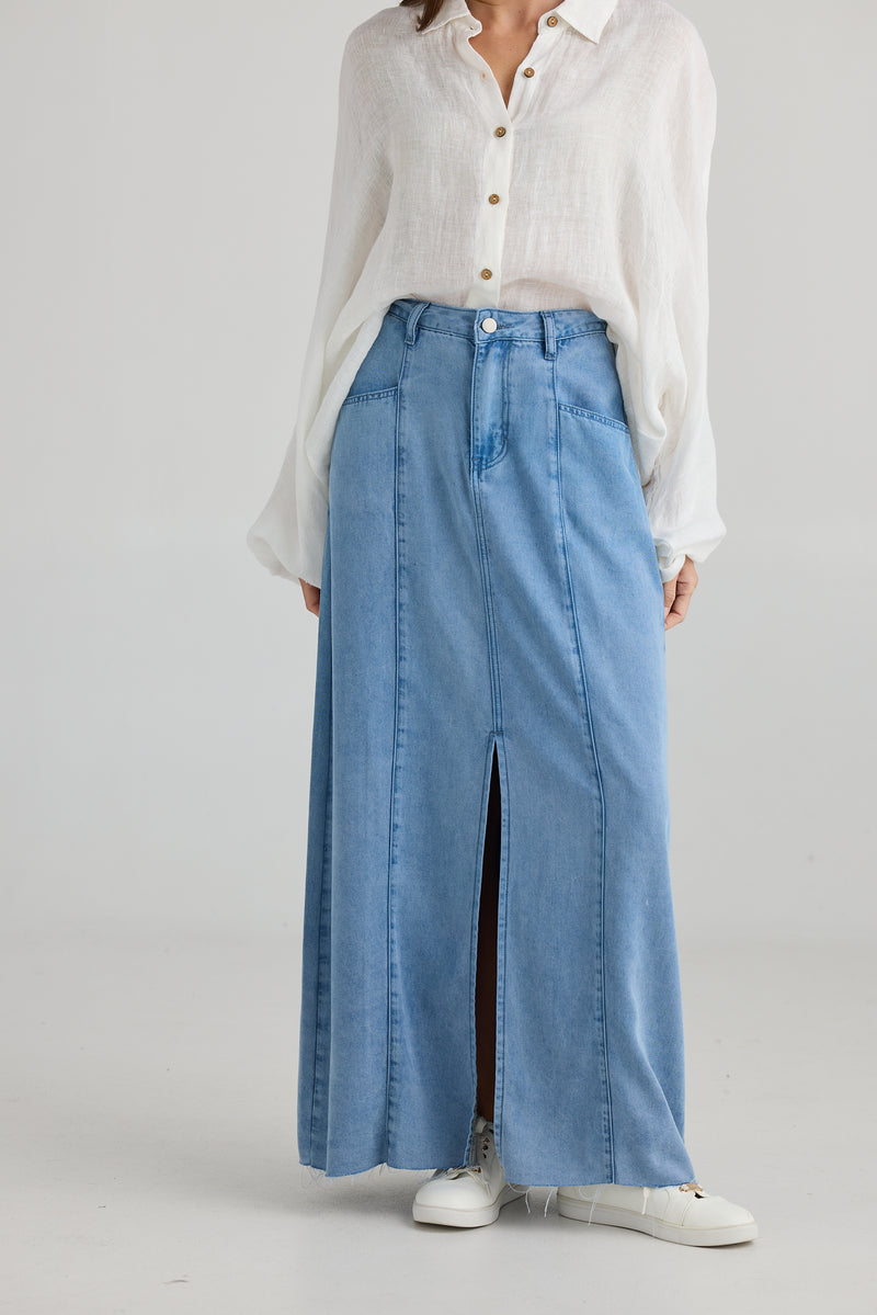 Cruise Skirt | Blue Wash Denim