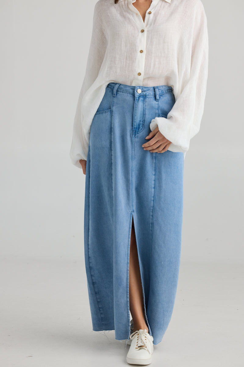 Cruise Skirt | Blue Wash Denim