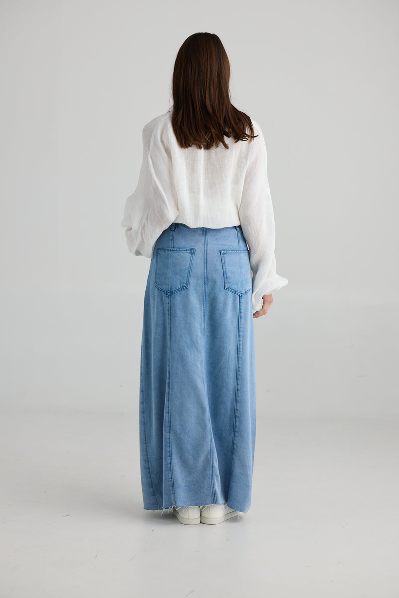 Cruise Skirt | Blue Wash Denim