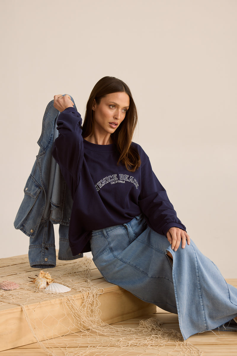 Cruise Skirt | Blue Wash Denim