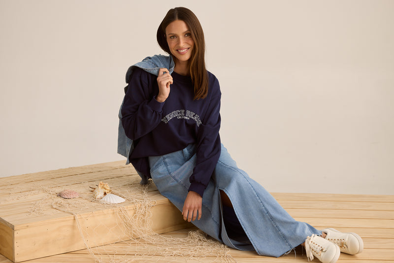 Cruise Skirt | Blue Wash Denim