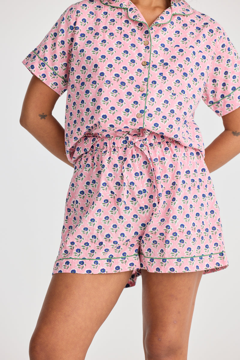 Namaste Pyjama Set | Ditsy Daisy Print | Cotton Shirt & Shorts