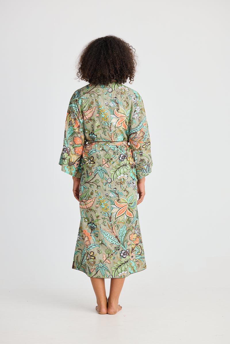 Namaste Robe | Madagascar Print | Cotton Kimono Style